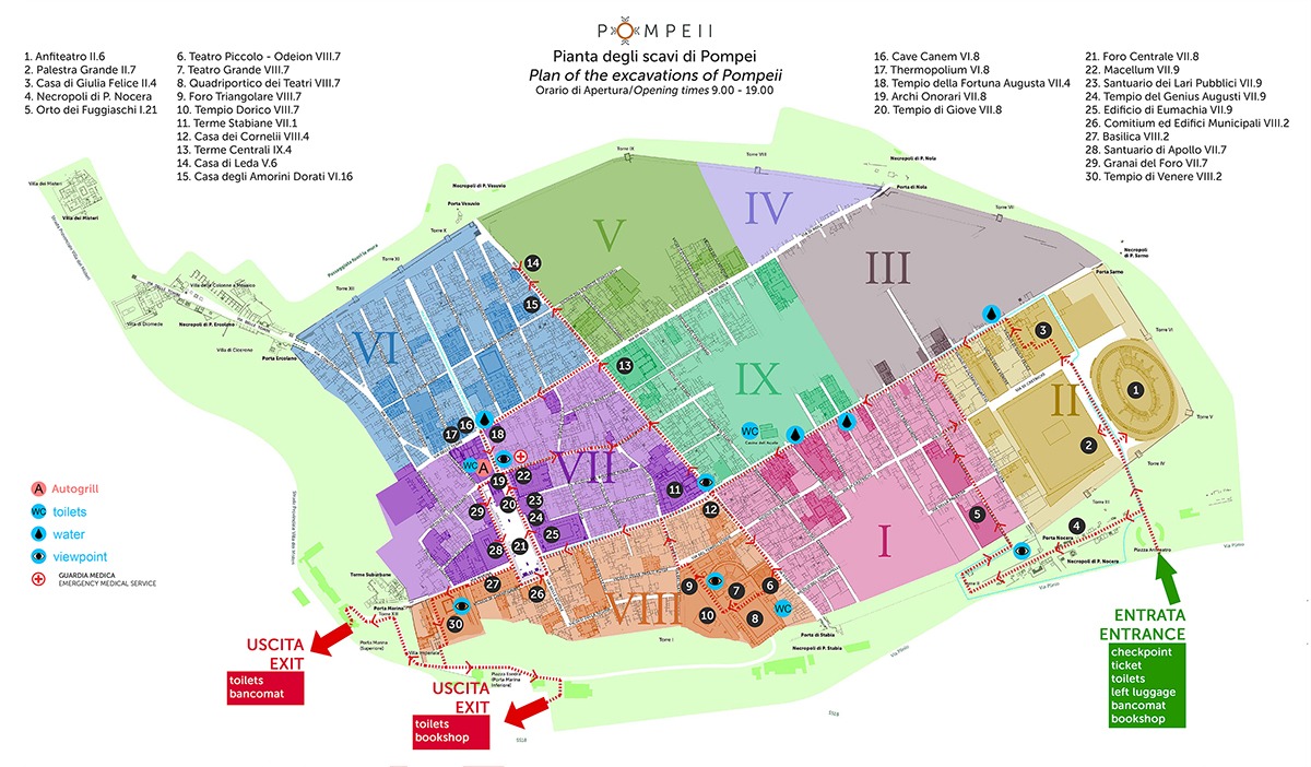 Visiting The Ruins Of Pompeii Villa Di Martino   Mappa Apertura 2605b1200 